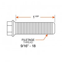 AGRICULTURAL WHEEL BOLT 1-1/8'' X 9/16''-18 (ZINC-PLATED)